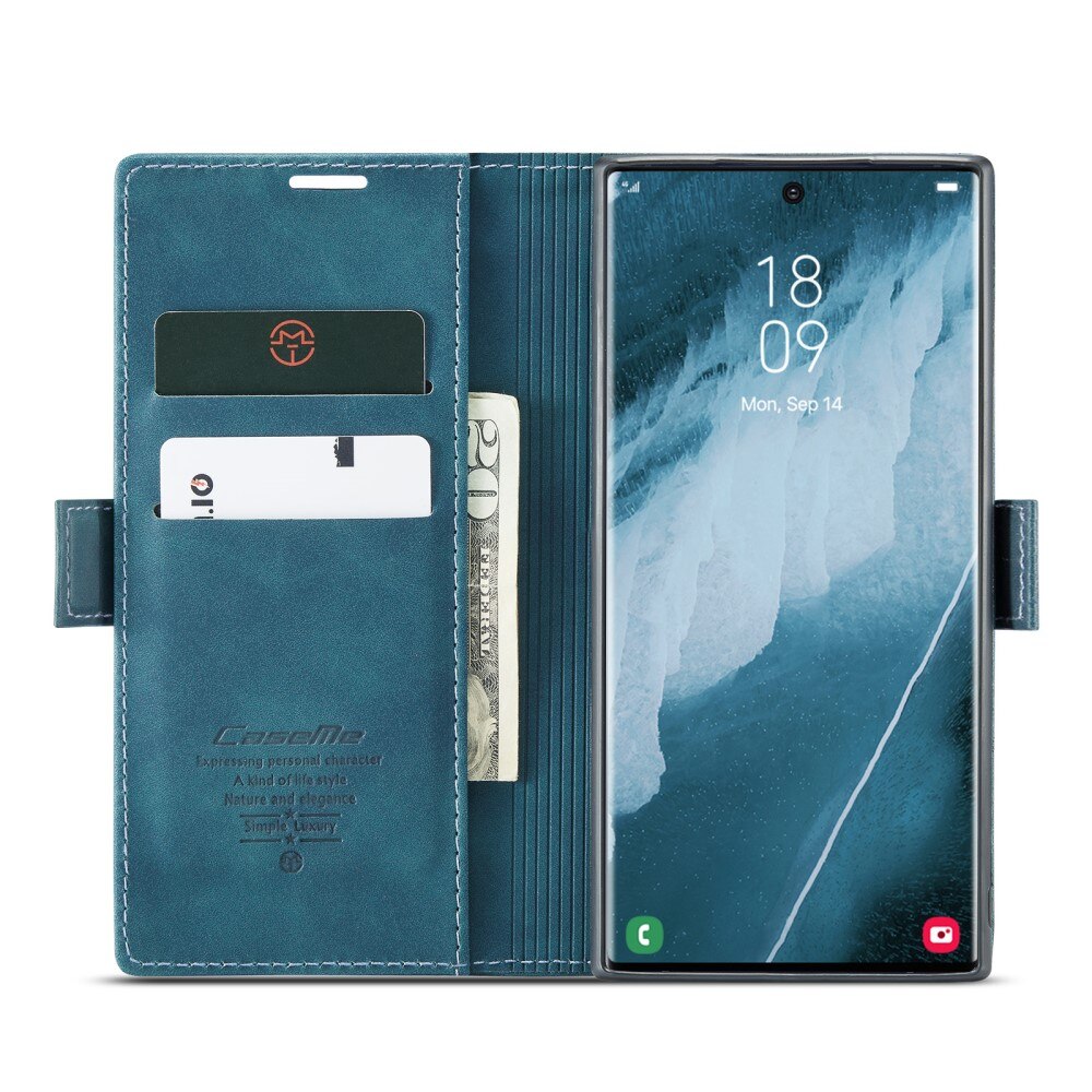 Étui portefeuille mince Samsung Galaxy S23 Ultra, Bleu