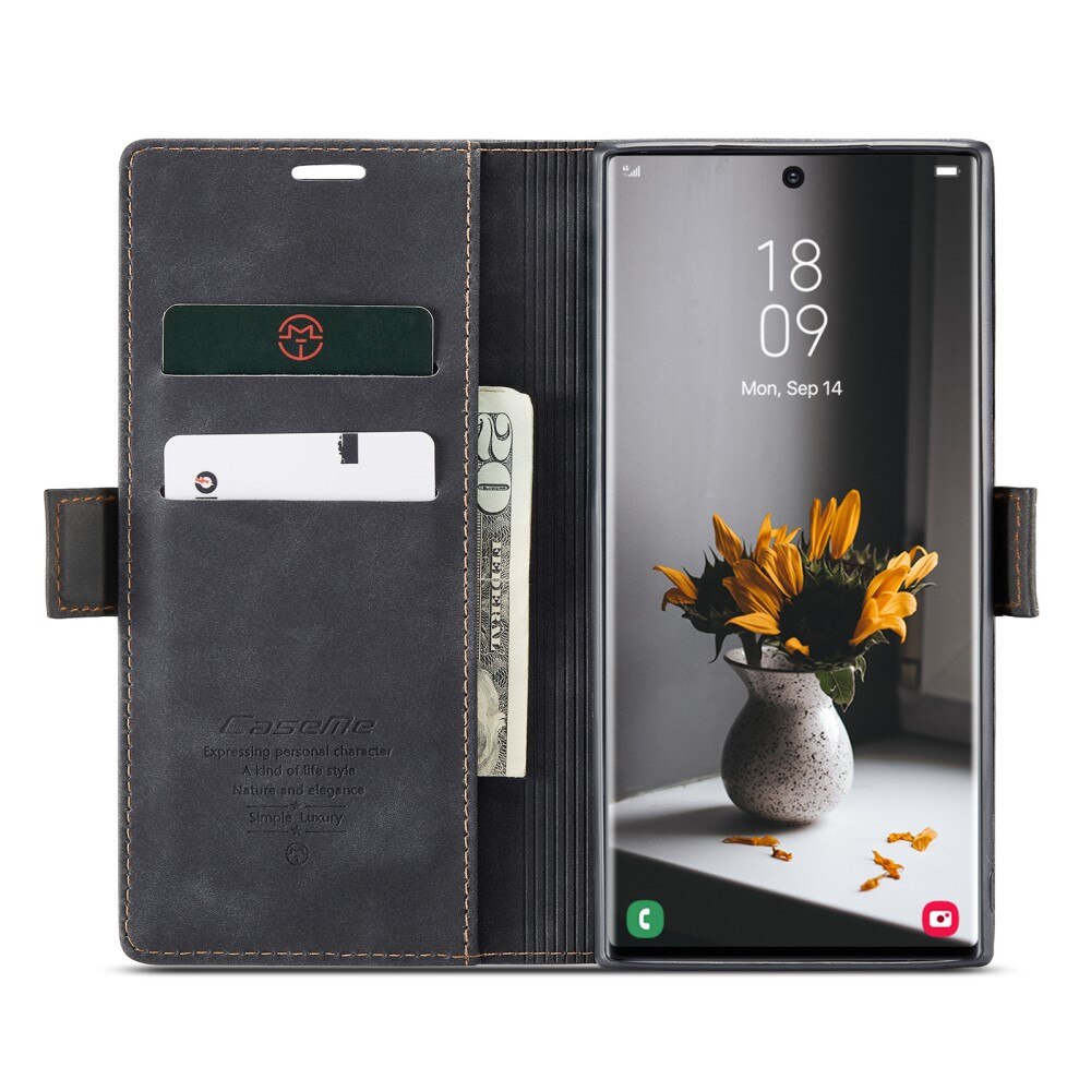 Étui portefeuille mince Samsung Galaxy S23 Ultra, Noir