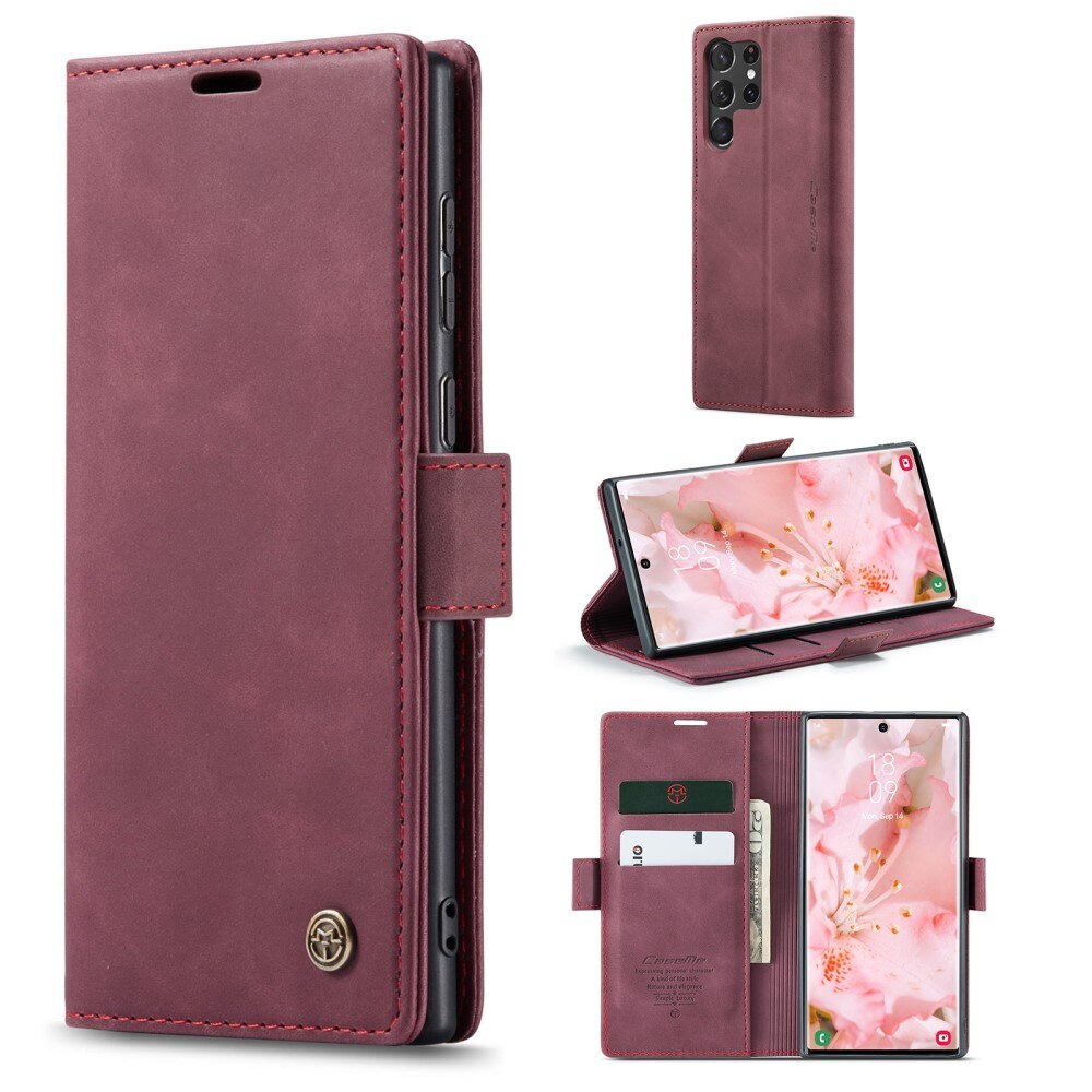 Étui portefeuille mince Samsung Galaxy S23 Ultra, Rouge