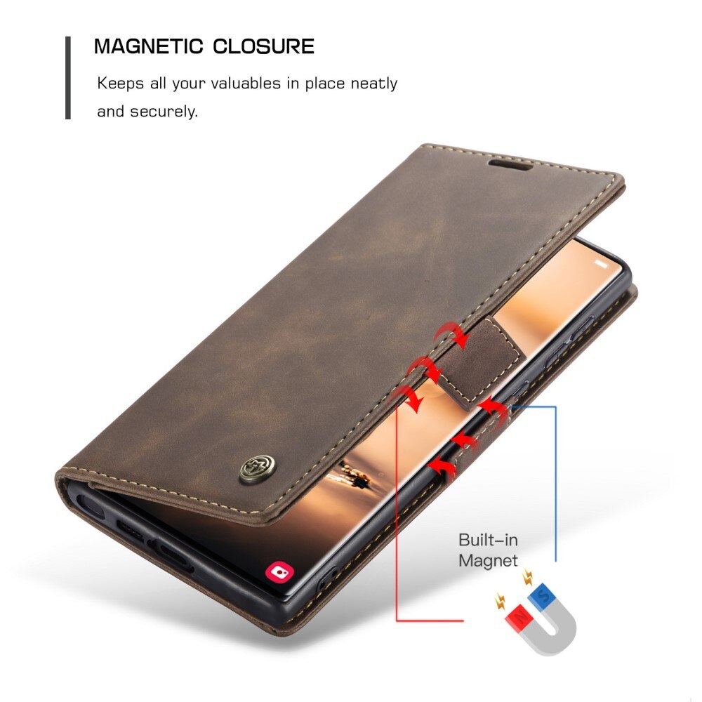 Étui portefeuille mince Samsung Galaxy S23 Ultra, Marron