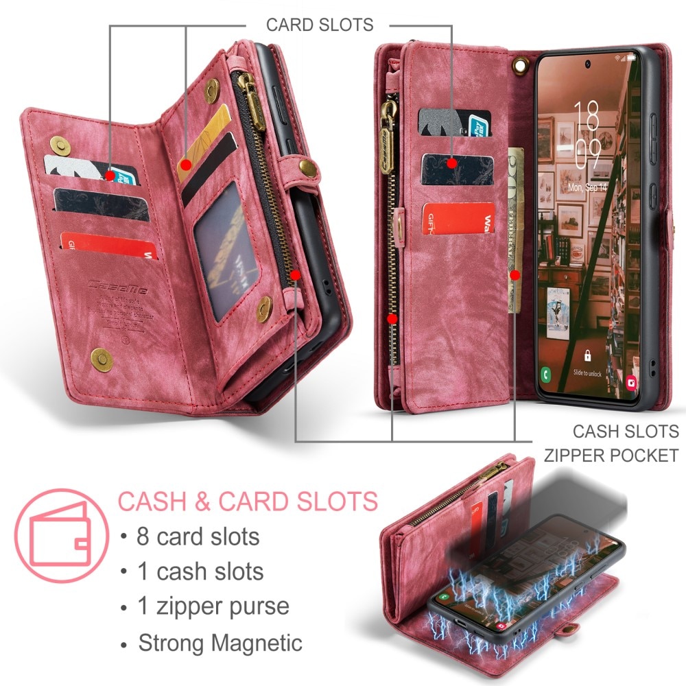 Étui portefeuille multi-cartes Samsung Galaxy S23, Rouge