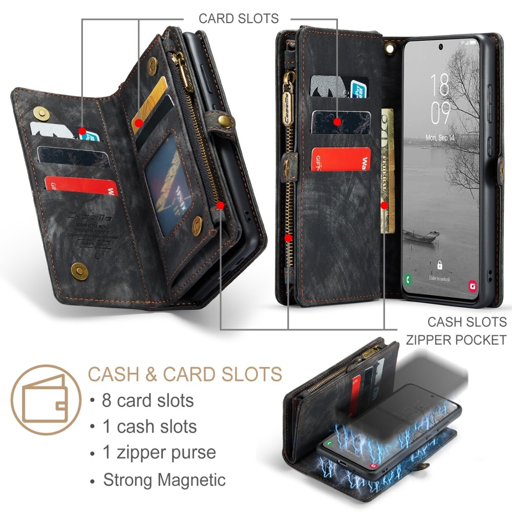 Étui portefeuille multi-cartes Samsung Galaxy S23 Plus, gris