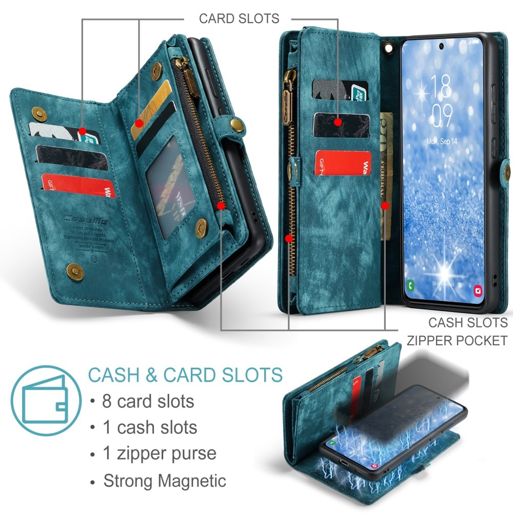Étui portefeuille multi-cartes Samsung Galaxy S23 Plus, bleu