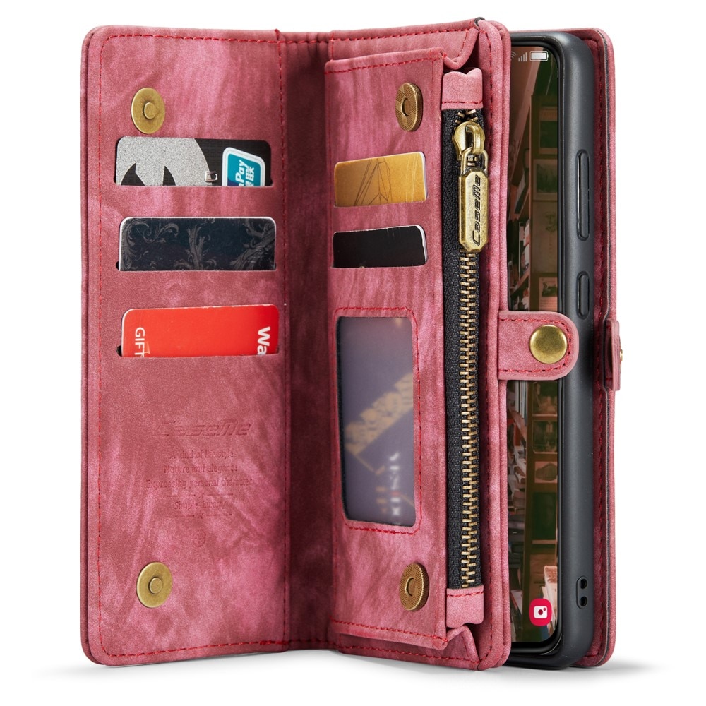 Étui portefeuille multi-cartes Samsung Galaxy S23 Plus, rouge