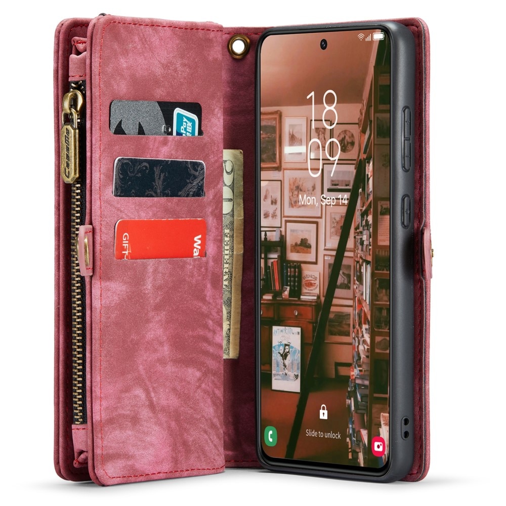 Étui portefeuille multi-cartes Samsung Galaxy S23 Plus, rouge