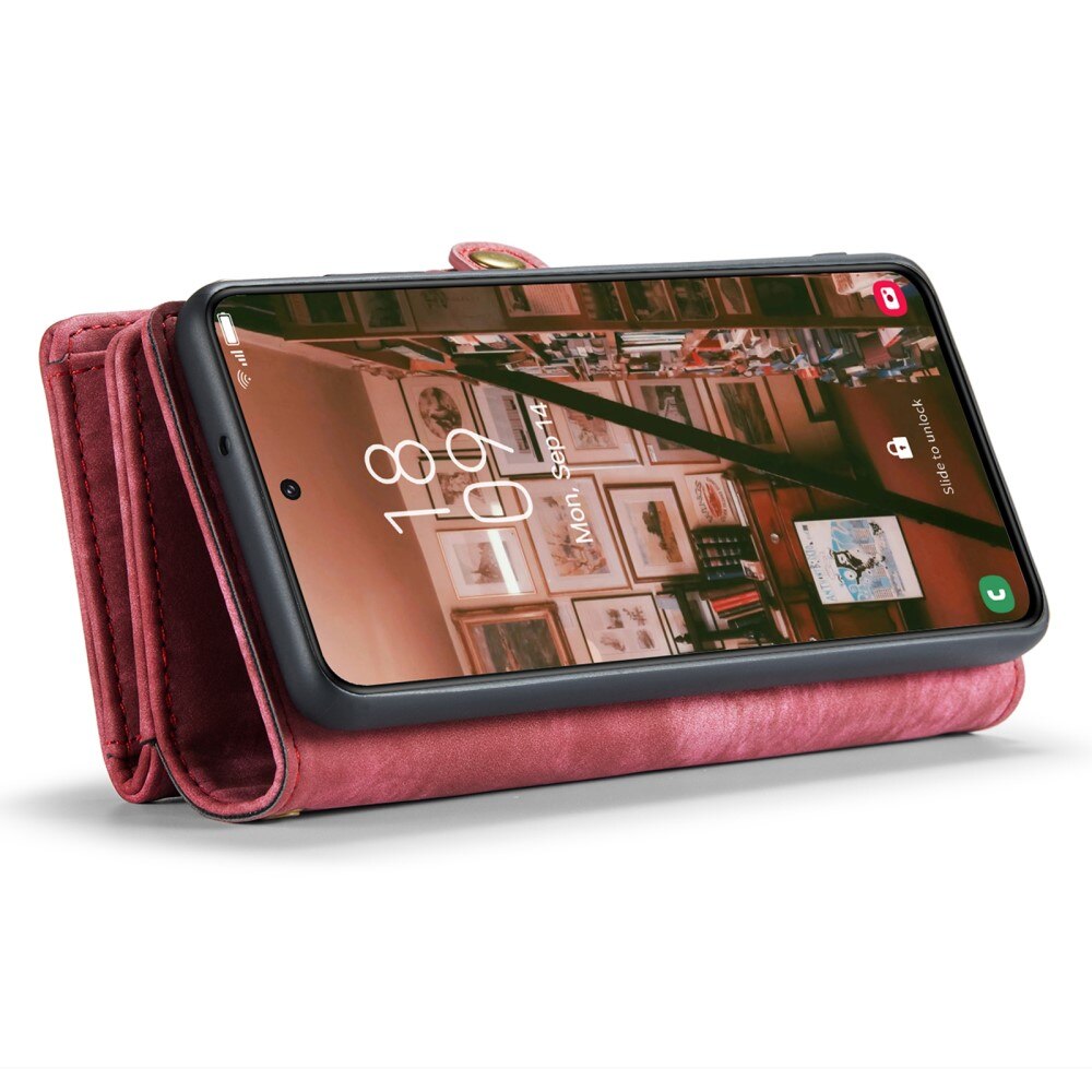 Étui portefeuille multi-cartes Samsung Galaxy S23 Plus, rouge