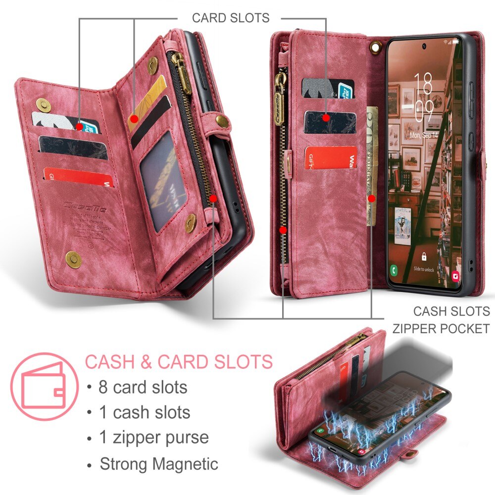 Étui portefeuille multi-cartes Samsung Galaxy S23 Plus, Rouge