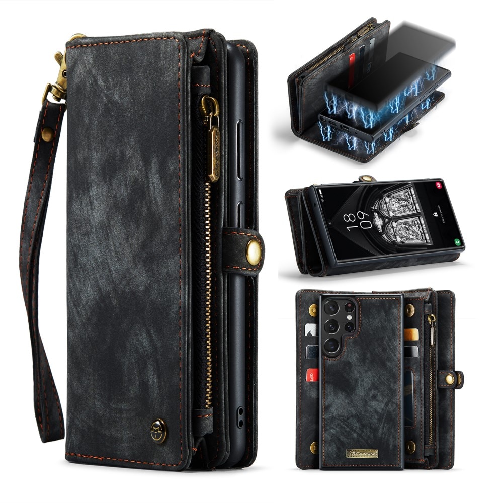 Étui portefeuille multi-cartes Samsung Galaxy S23 Ultra, Gris