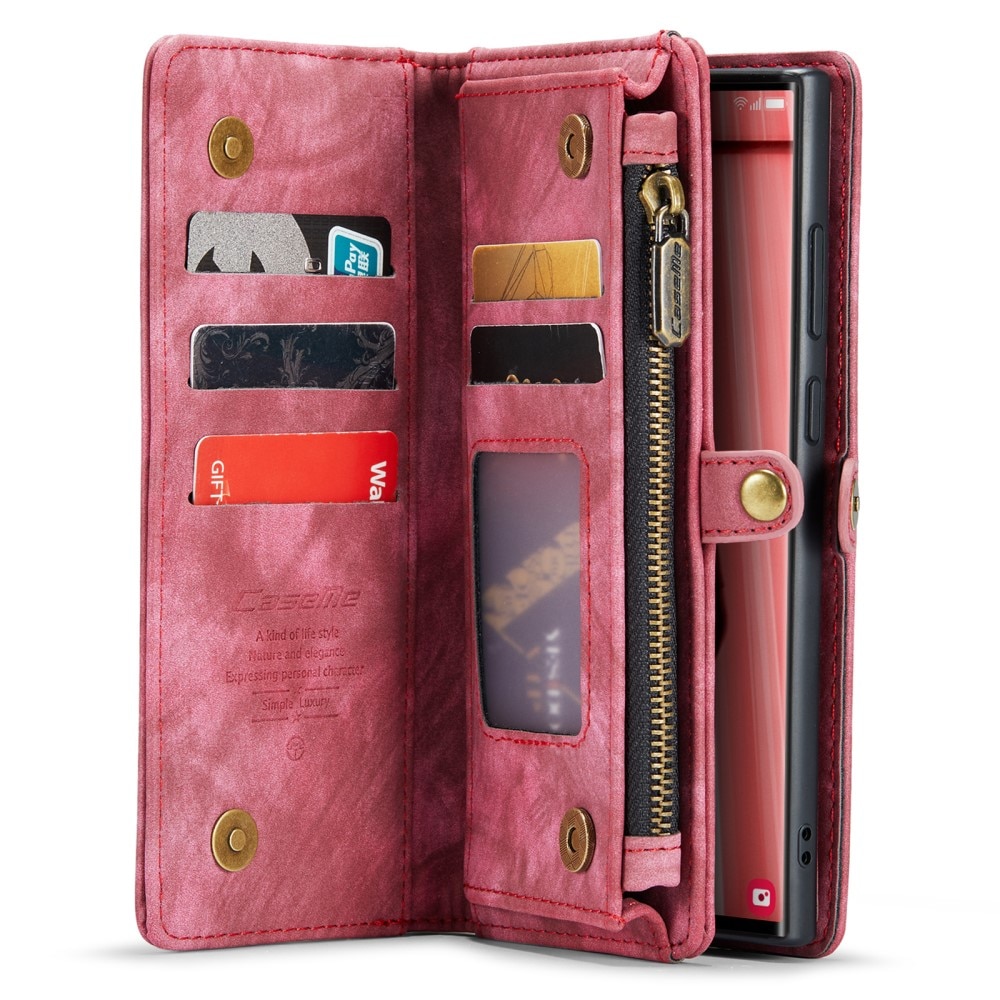 Étui portefeuille multi-cartes Samsung Galaxy S23 Ultra, Rouge
