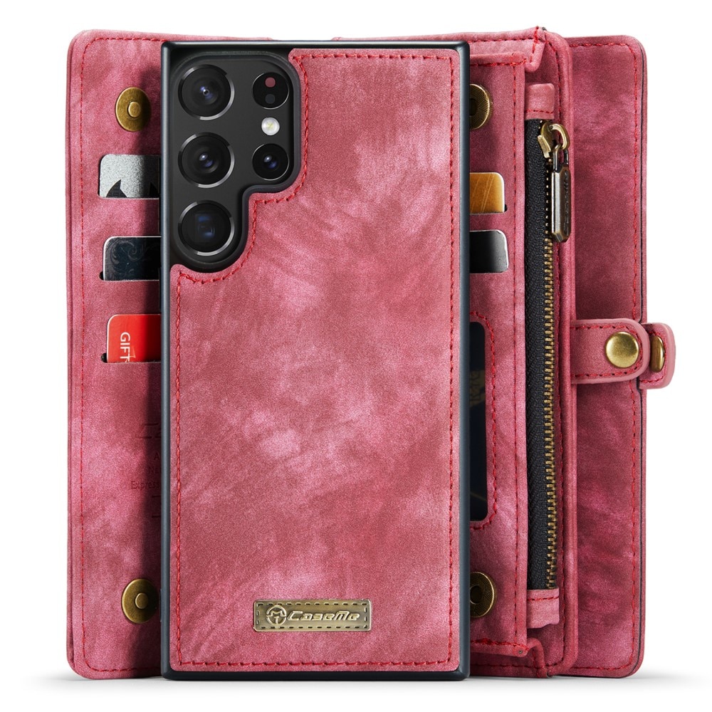 Étui portefeuille multi-cartes Samsung Galaxy S23 Ultra, Rouge