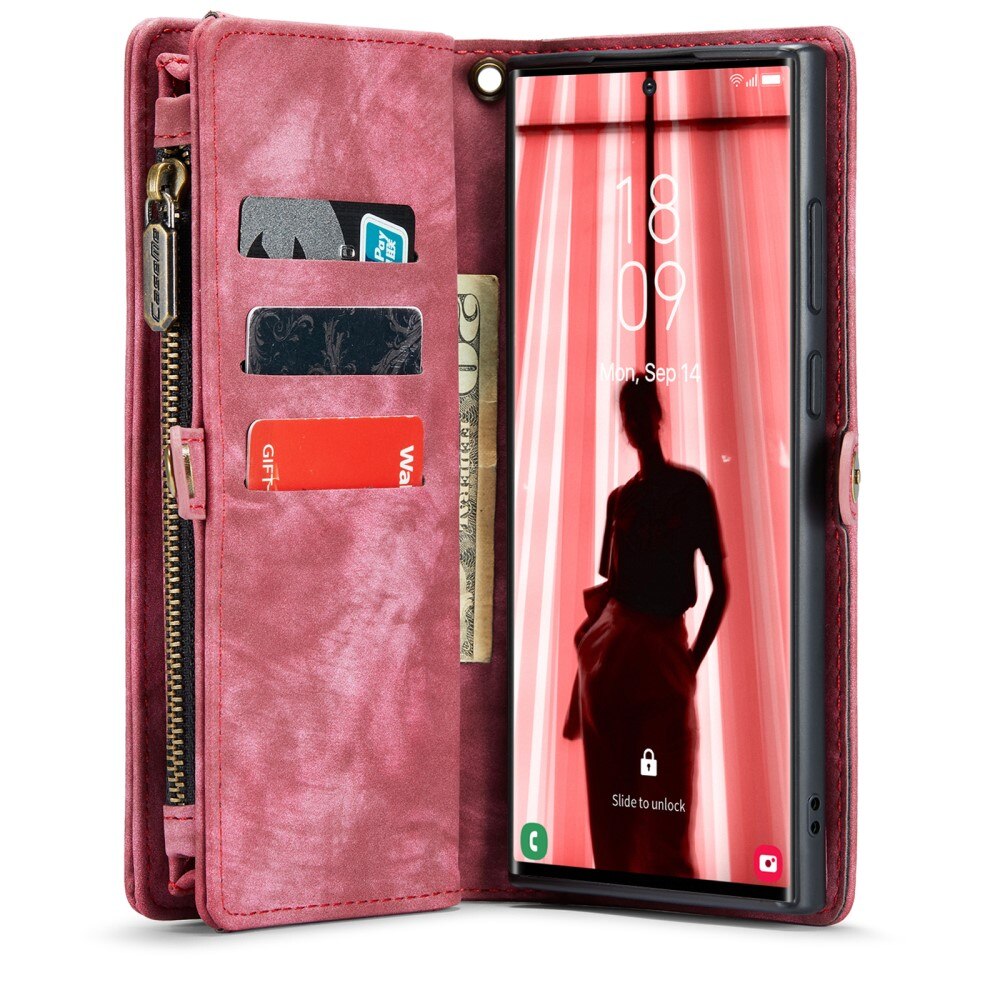 Étui portefeuille multi-cartes Samsung Galaxy S23 Ultra, Rouge