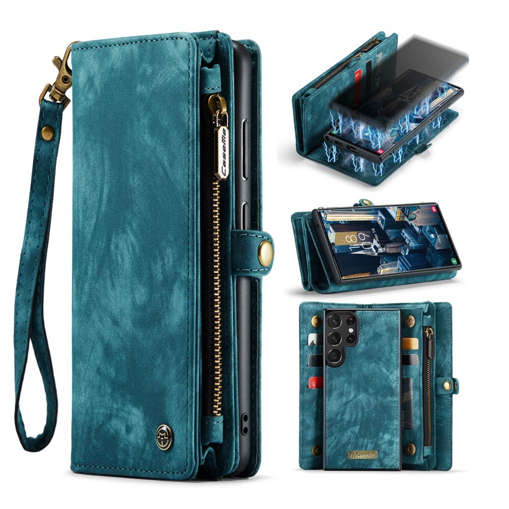 Étui portefeuille multi-cartes Samsung Galaxy S23 Ultra, Bleu