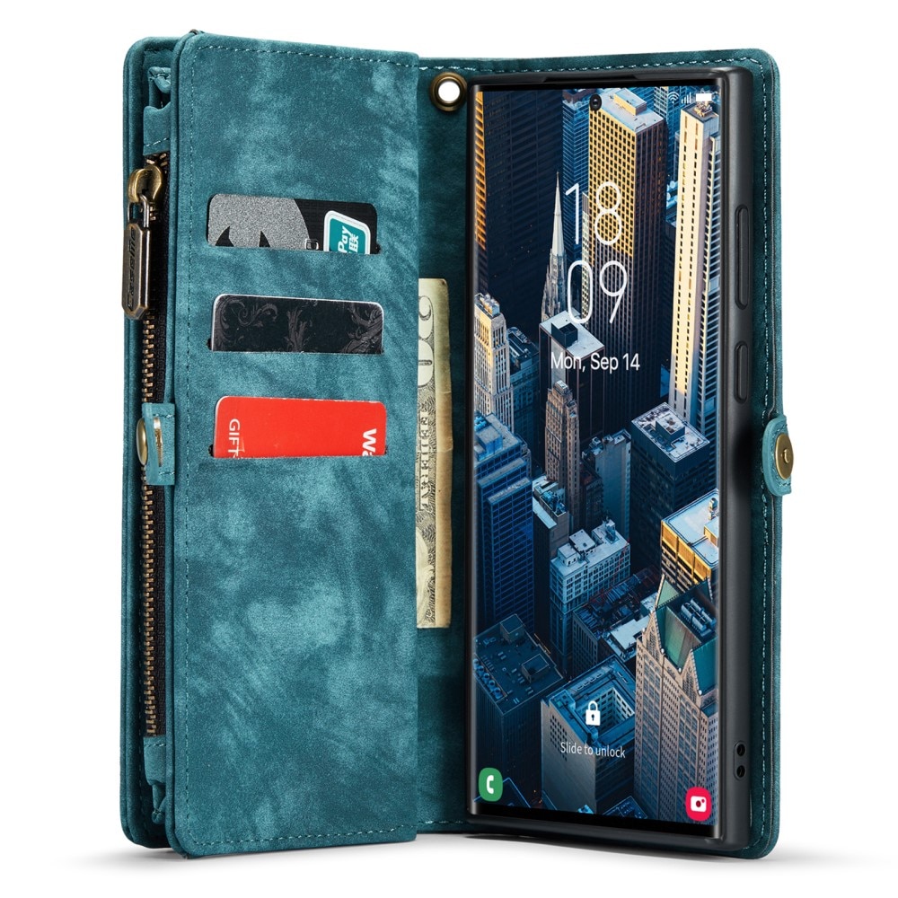 Étui portefeuille multi-cartes Samsung Galaxy S23 Ultra, bleu