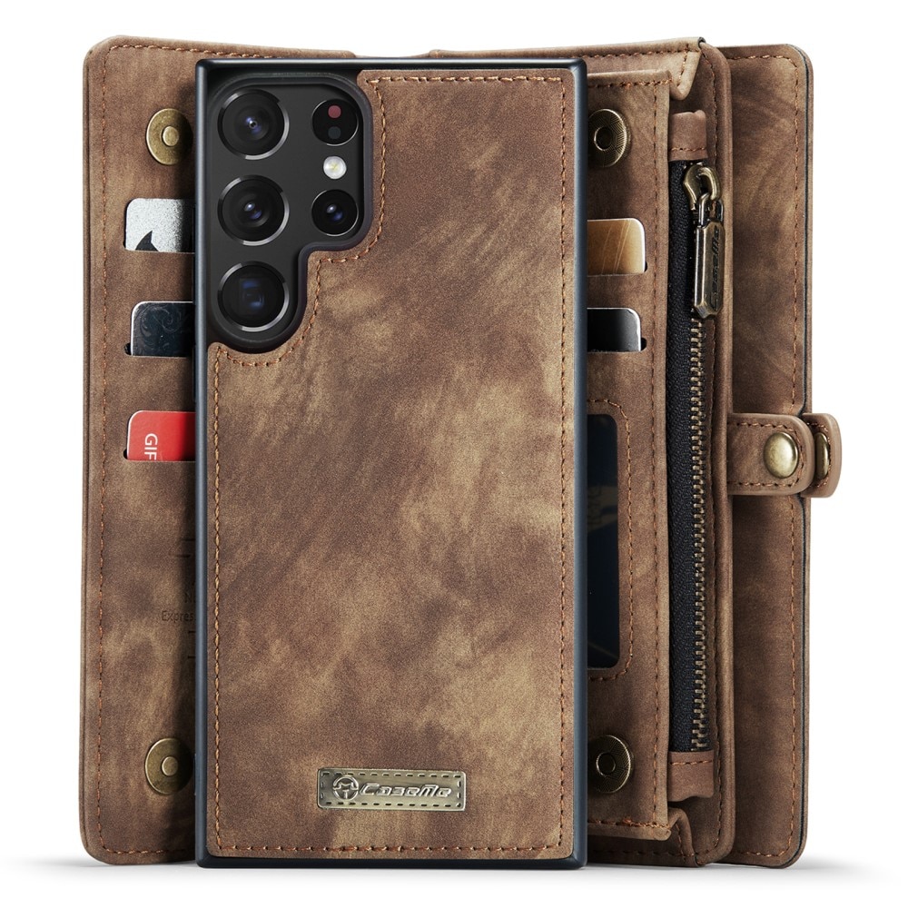 Étui portefeuille multi-cartes Samsung Galaxy S23 Ultra, Marron