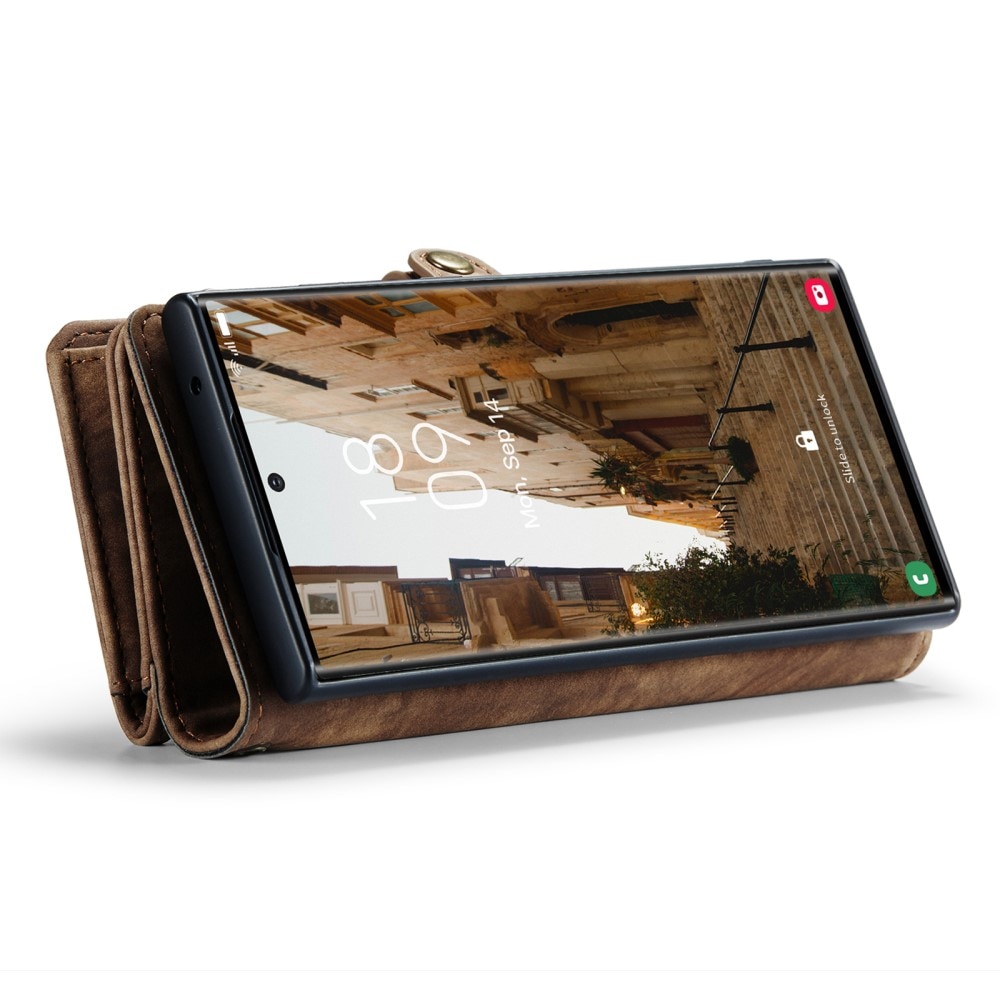 Étui portefeuille multi-cartes Samsung Galaxy S23 Ultra, Marron