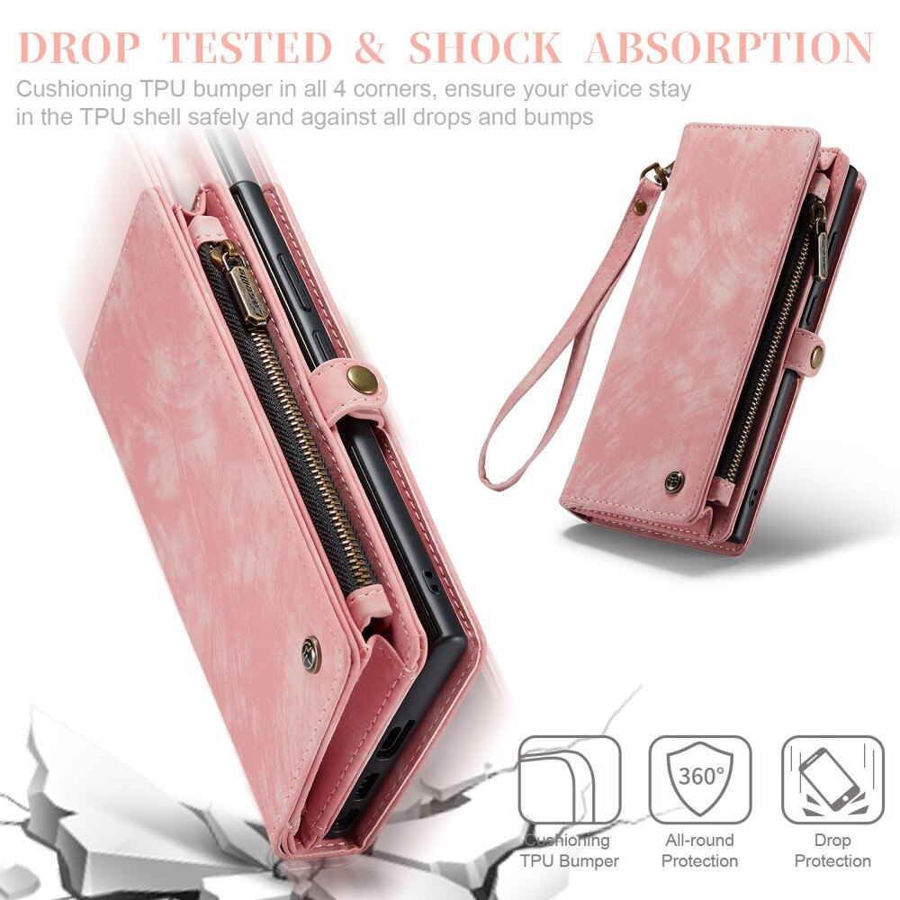 Étui portefeuille multi-cartes Samsung Galaxy S23 Ultra, Rose