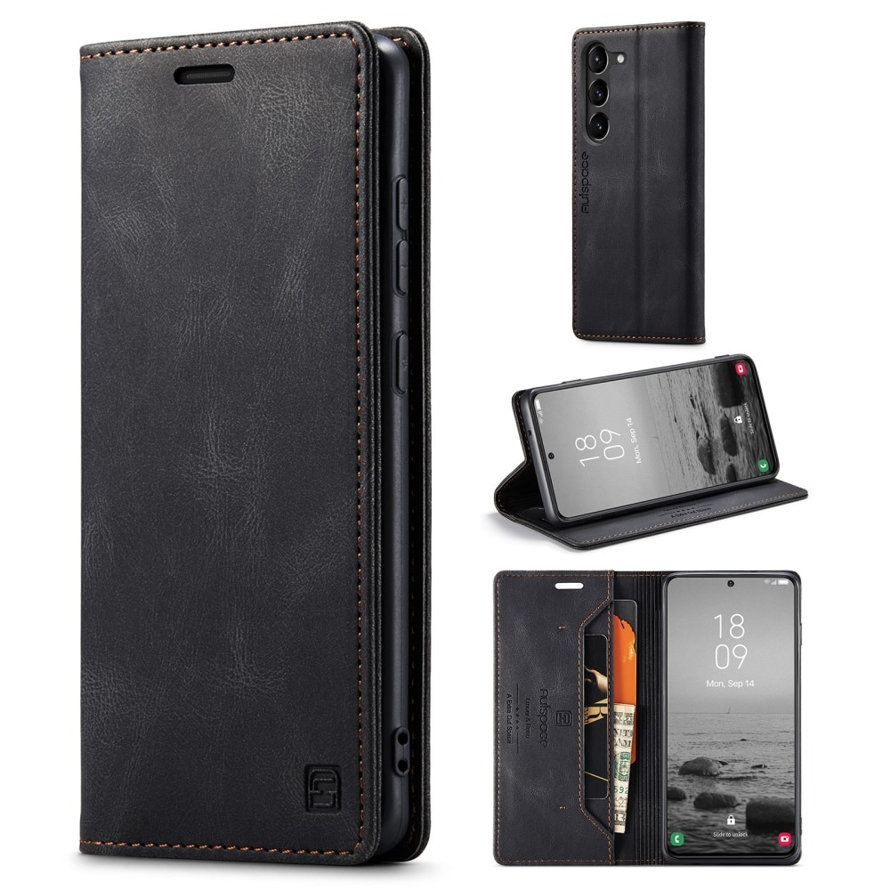 Étui-portefeuille anti-RFID pour Samsung Galaxy S23, noir