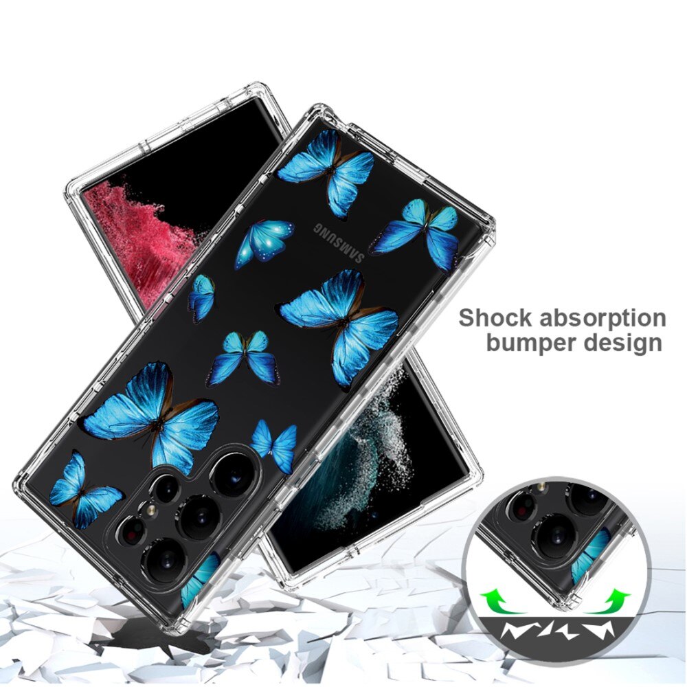Coque de couverture complète Samsung Galaxy S23 Ultra, papillons