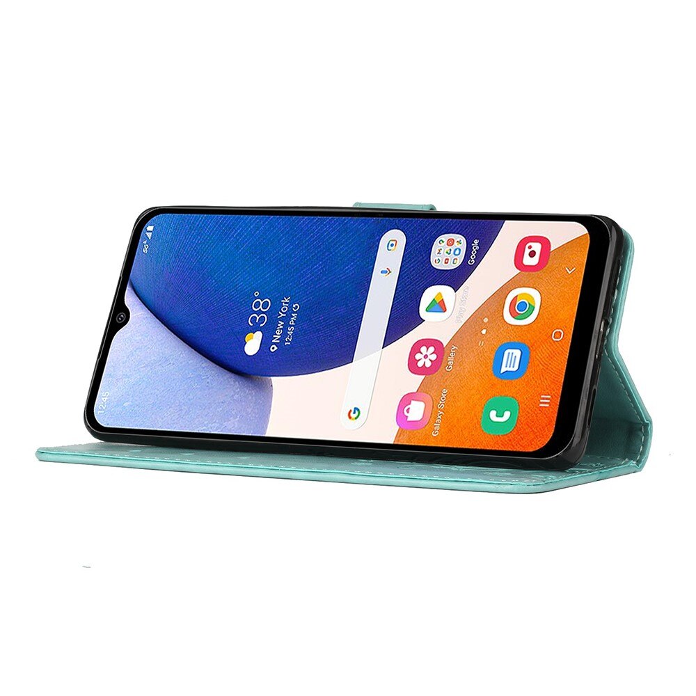 Étui en cuir à papillons pour Samsung Galaxy A54, Vert