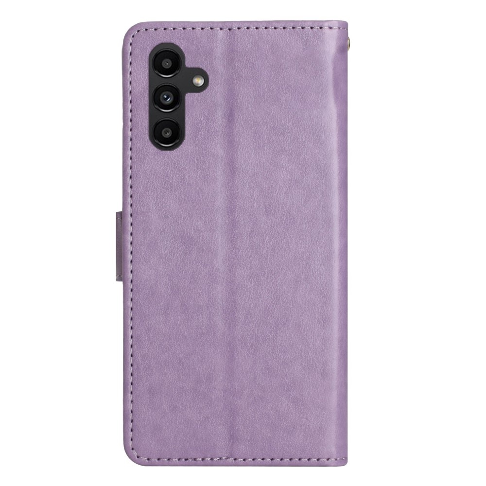 Étui en cuir à papillons pour Samsung Galaxy A54, violet