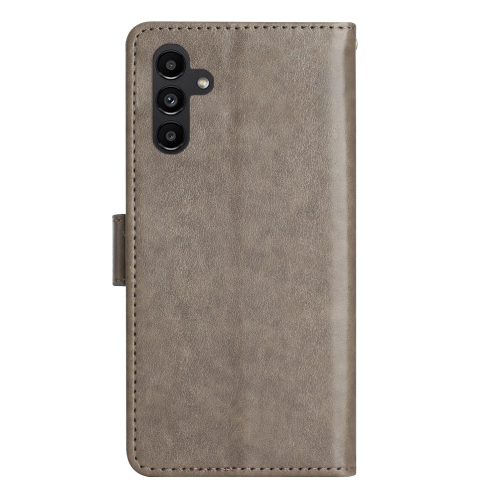 Étui en cuir à papillons pour Samsung Galaxy A54, Gris