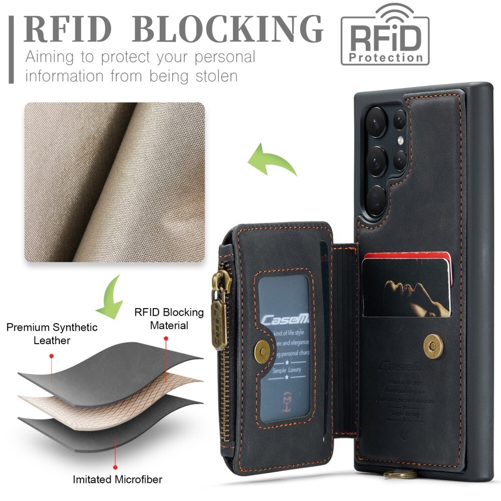 Coque avec plusieurs fentes Samsung Galaxy S23 Ultra, noir