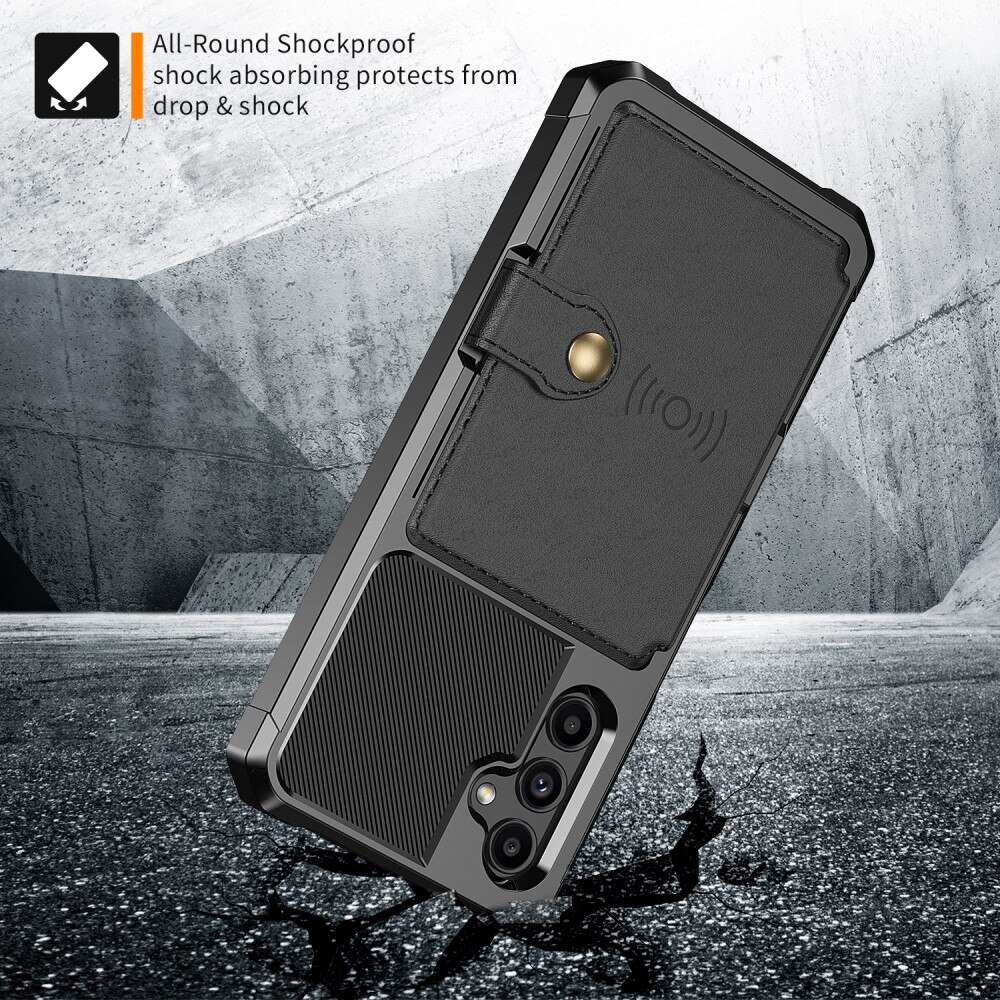 Coque porte-cartes Tough Multi-slot Samsung Galaxy A14, noir