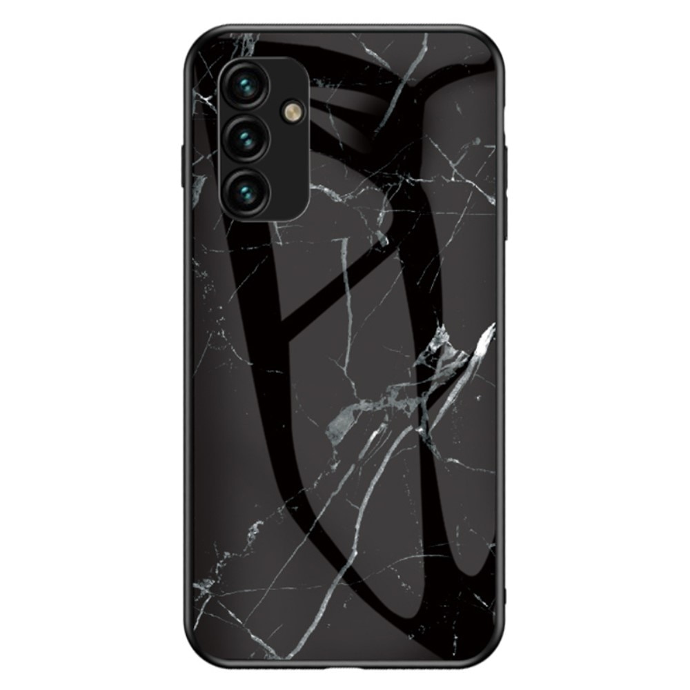 Coque en verre trempé Samsung Galaxy A34, marbre noir