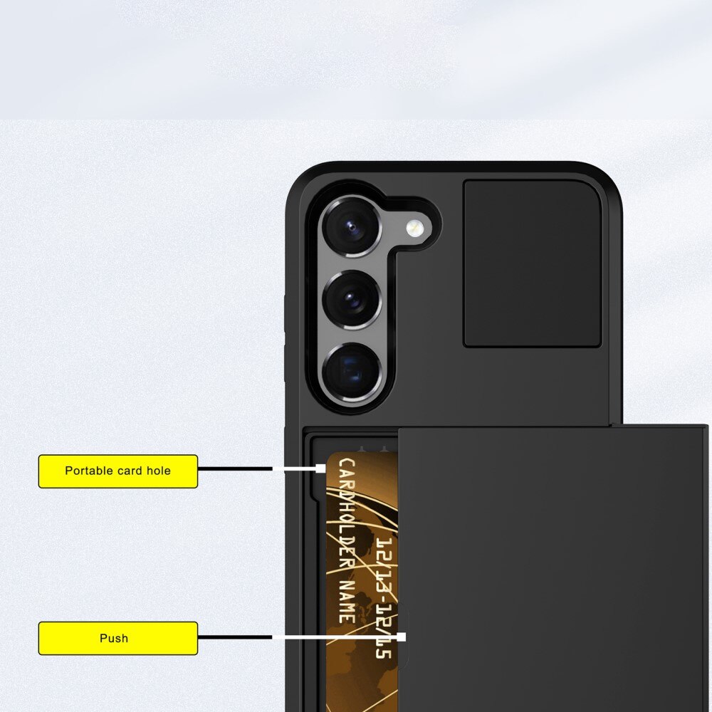 Coque à cartes Samsung Galaxy S23 Plus, Noir