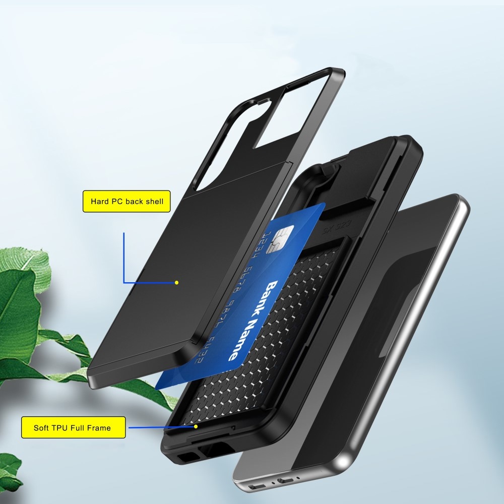 Coque à cartes Samsung Galaxy S23 Plus, Noir