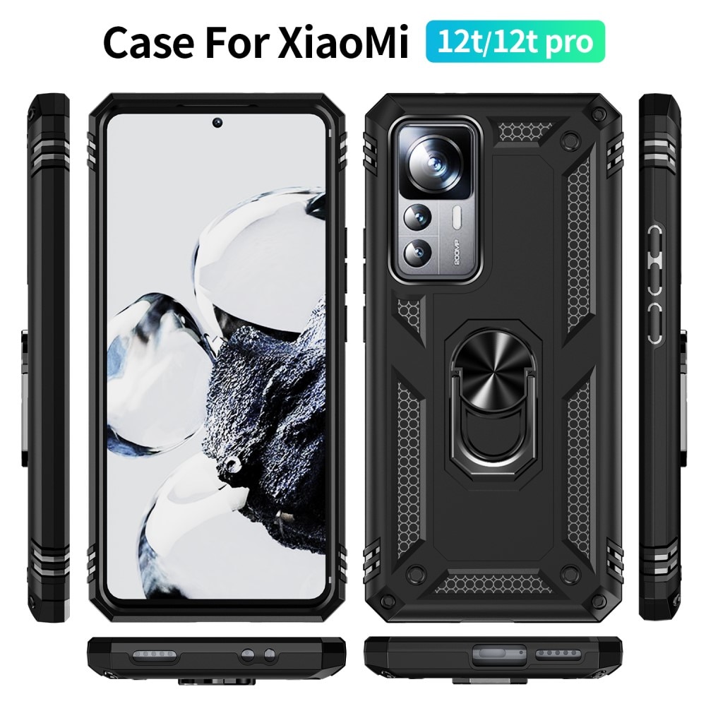 Coque hybride Tech Ring Xiaomi 12T/12T Pro, noir