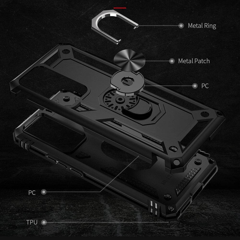 Coque hybride Tech Ring Xiaomi 12T/12T Pro, noir