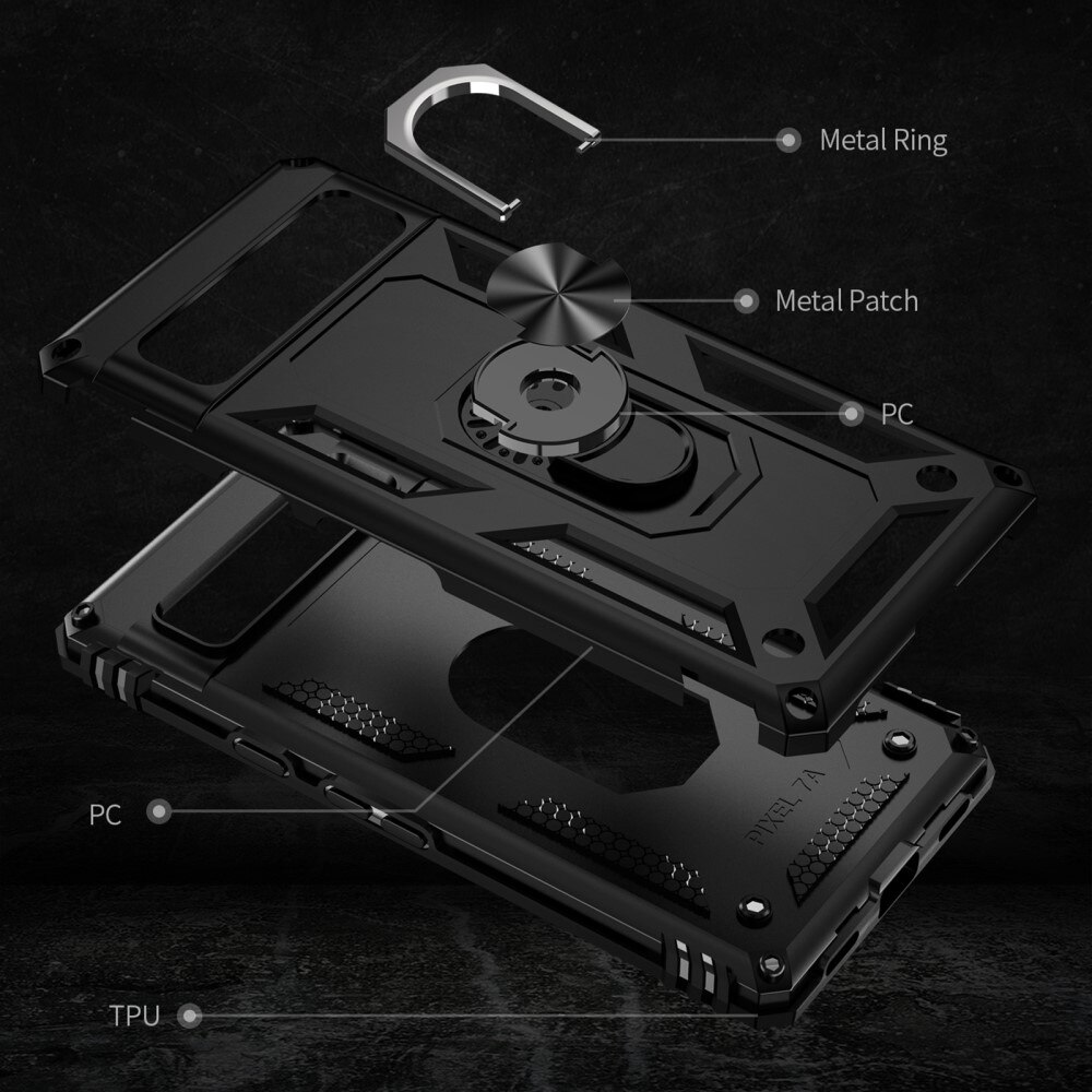 Coque hybride Tech Ring Google Pixel 7a, noir