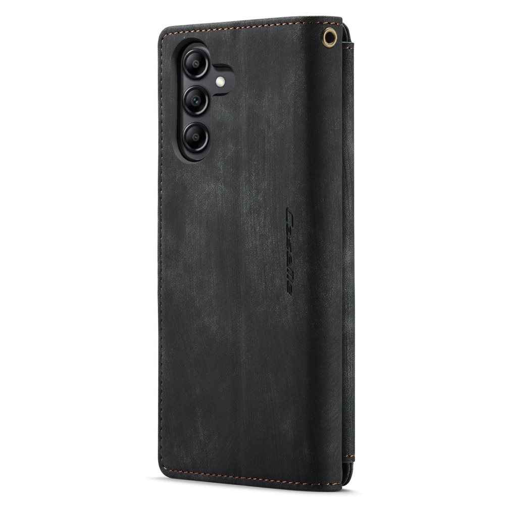 Étui portefeuille à glissière Samsung Galaxy A14, Noir