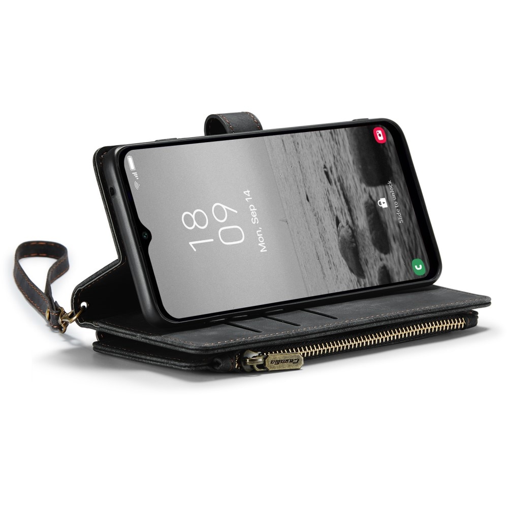 Étui portefeuille à glissière Samsung Galaxy A34, Noir