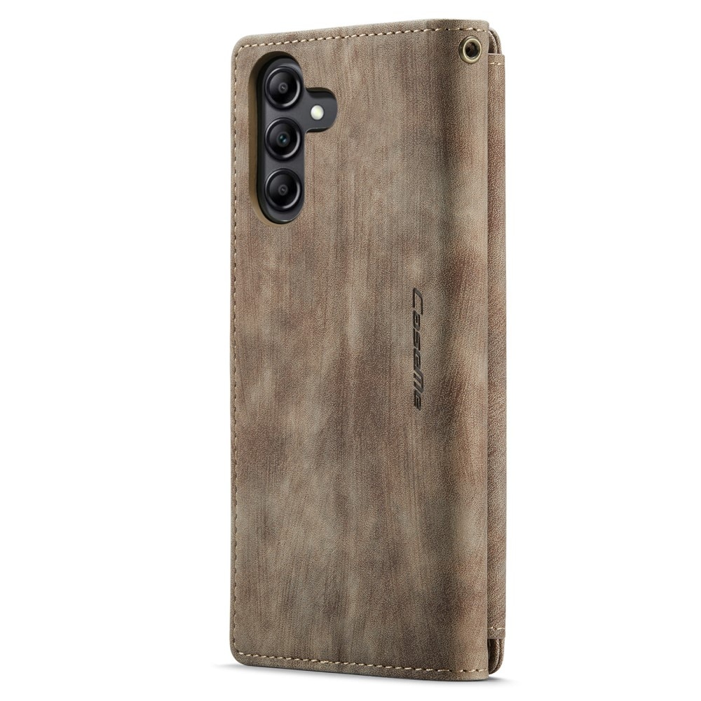 Étui portefeuille à glissière Samsung Galaxy A34, Marron