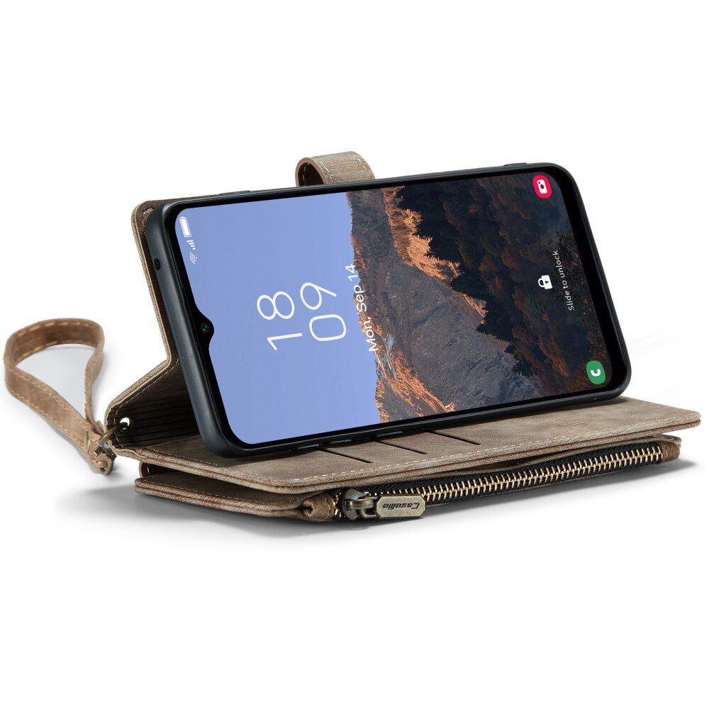 Étui portefeuille à glissière Samsung Galaxy A34, Marron