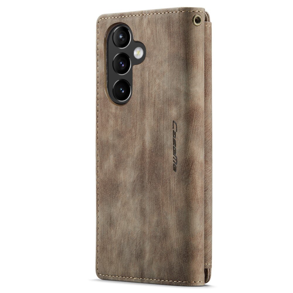 Étui portefeuille à glissière Samsung Galaxy A54, Marron