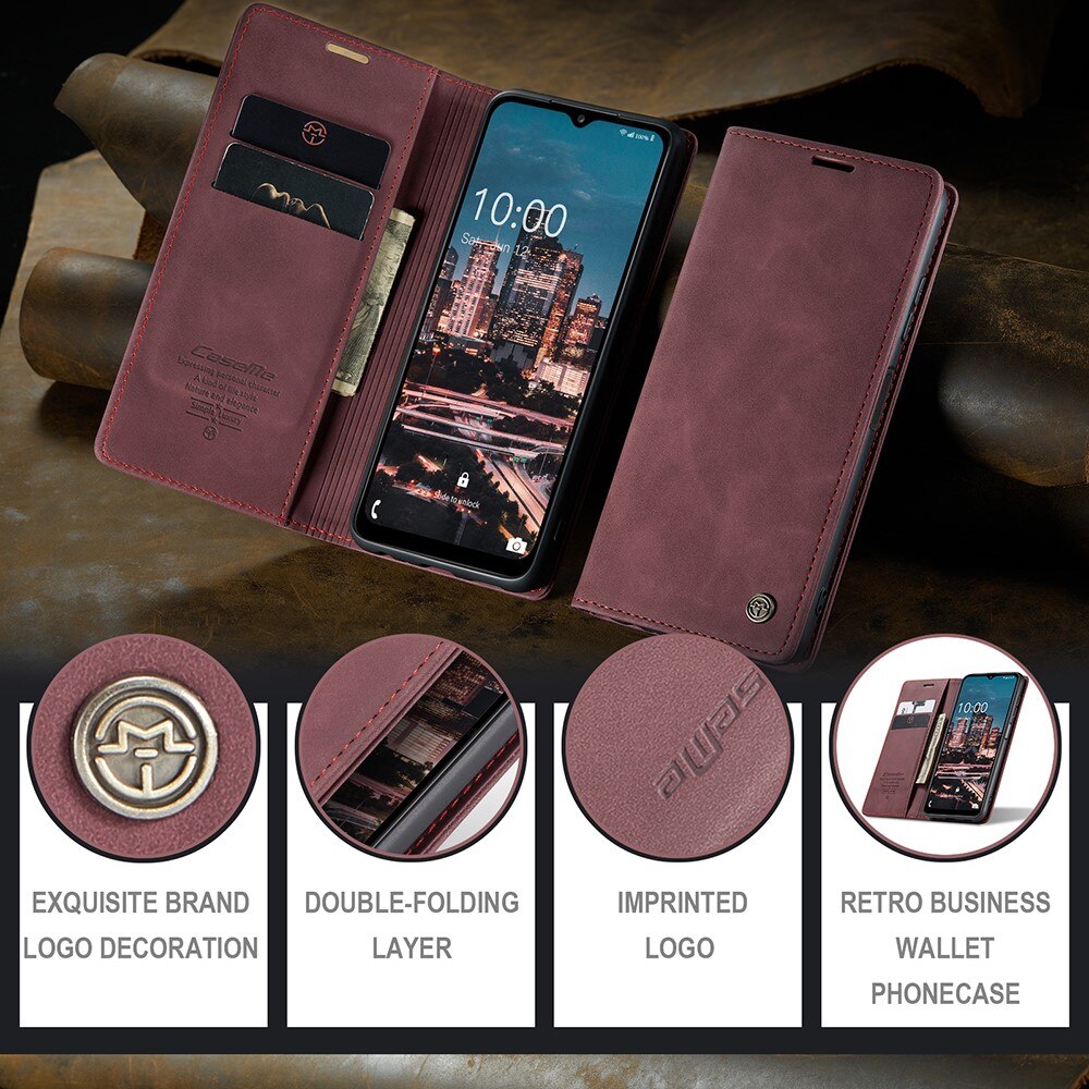 Étui portefeuille mince Samsung Galaxy A14, Rouge