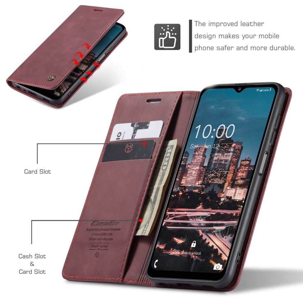 Étui portefeuille mince Samsung Galaxy A14, Rouge