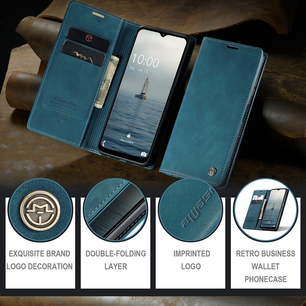 Étui portefeuille mince Samsung Galaxy A14, Bleu