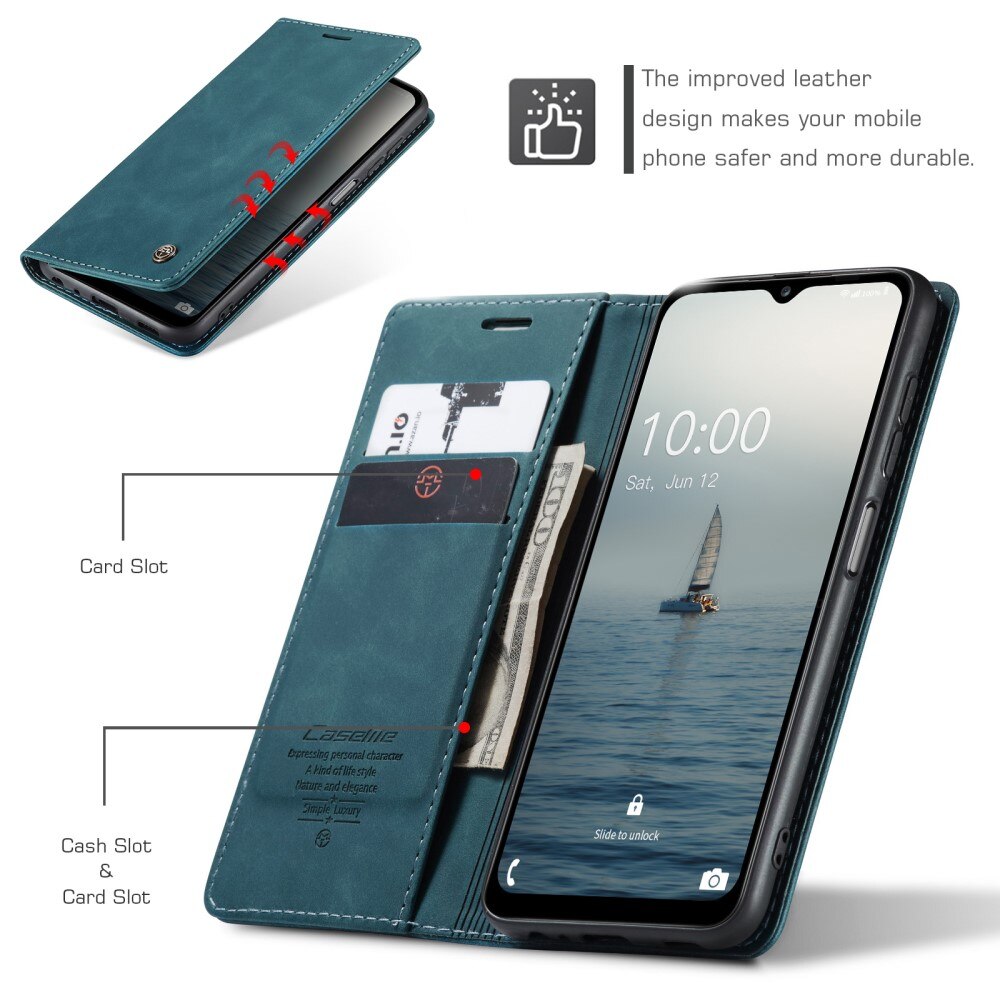 Étui portefeuille mince Samsung Galaxy A14, Bleu