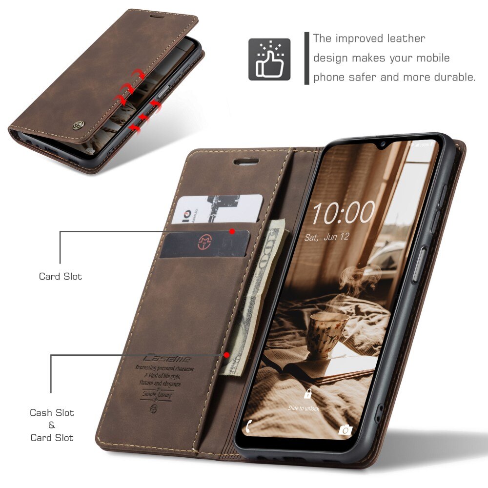 Étui portefeuille mince Samsung Galaxy A34, Marron