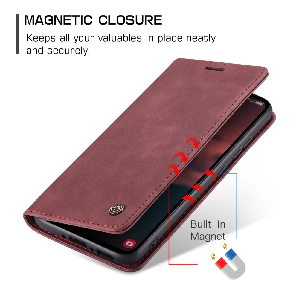 Étui portefeuille mince Samsung Galaxy A54, rouge
