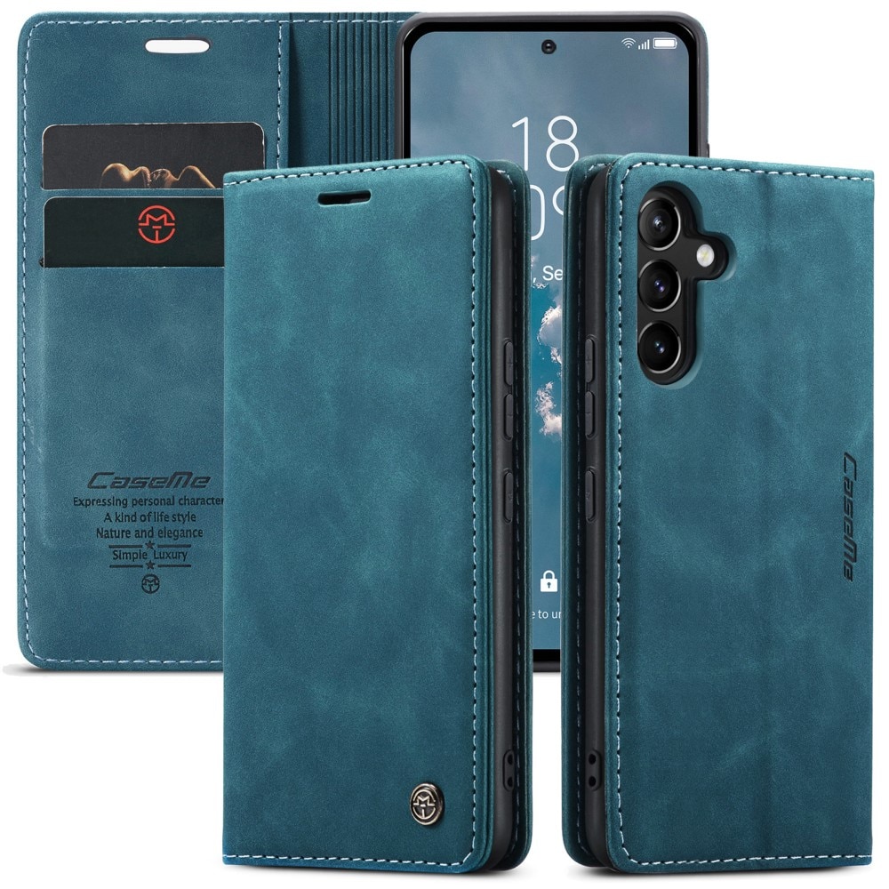 Étui portefeuille mince Samsung Galaxy A54, Bleu