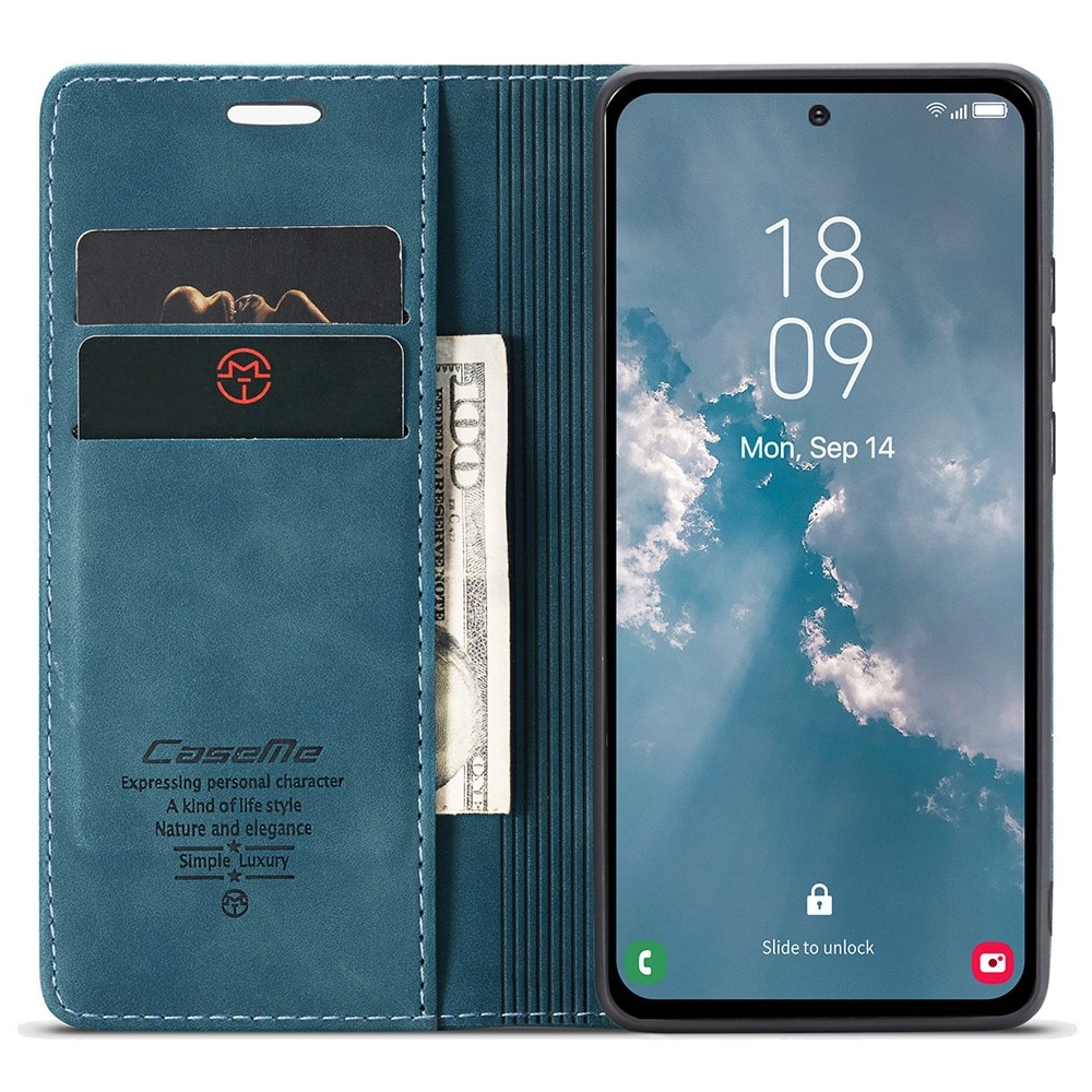 Étui portefeuille mince Samsung Galaxy A54, Bleu