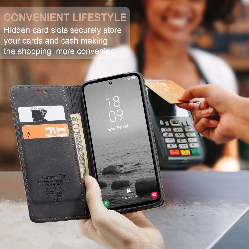 Étui portefeuille mince Samsung Galaxy A54, Noir