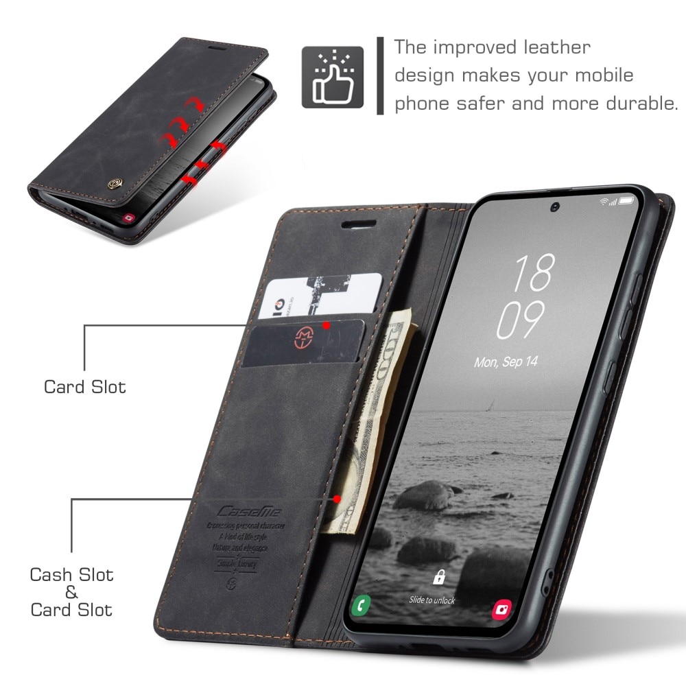 Étui portefeuille mince Samsung Galaxy A54, Noir