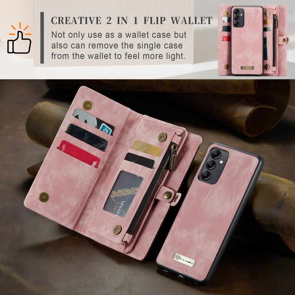 Étui portefeuille multi-cartes Samsung Galaxy A14, rose