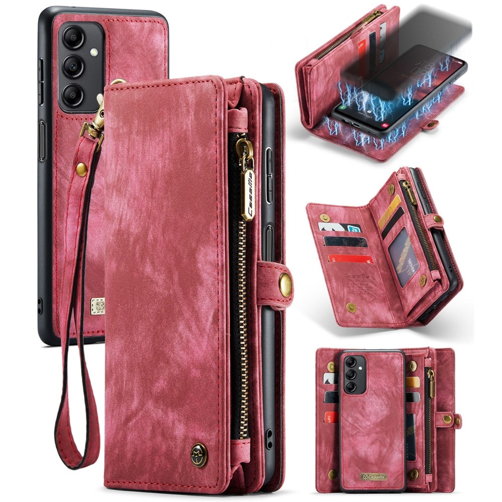 Étui portefeuille multi-cartes Samsung Galaxy A14, Rouge